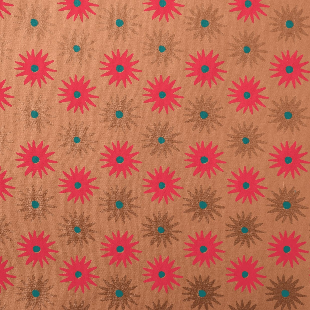 Copper Bloom Screen Printed Wrapping Paper