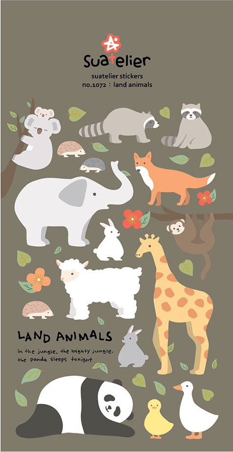Land Animals Stickers - 1072 By Suatelier