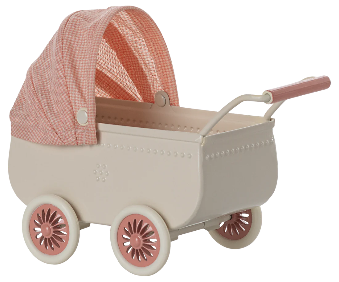 Maileg Mouse Pram - Coral
