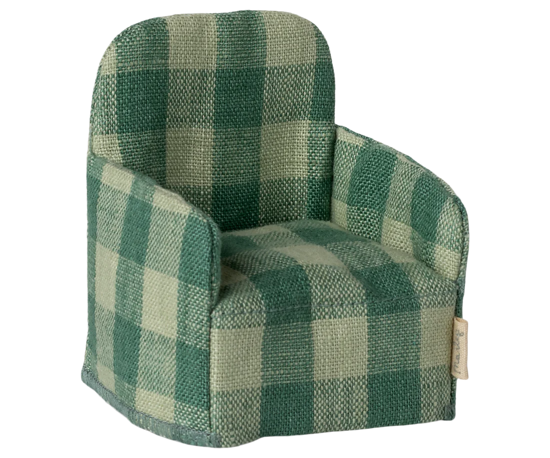 Maileg Chair for Mouse - Green Check