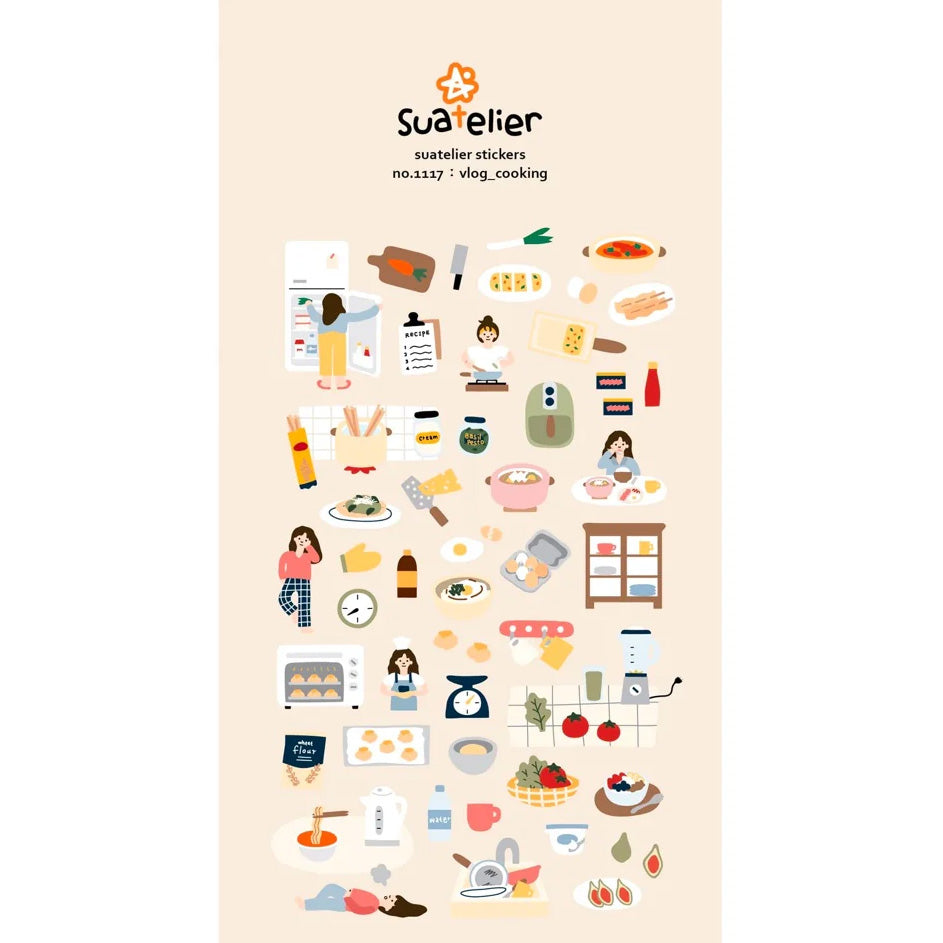 Vlog Cooking Stickers - 1117 By Suatelier