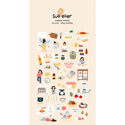 Vlog Cooking Stickers - 1117 By Suatelier