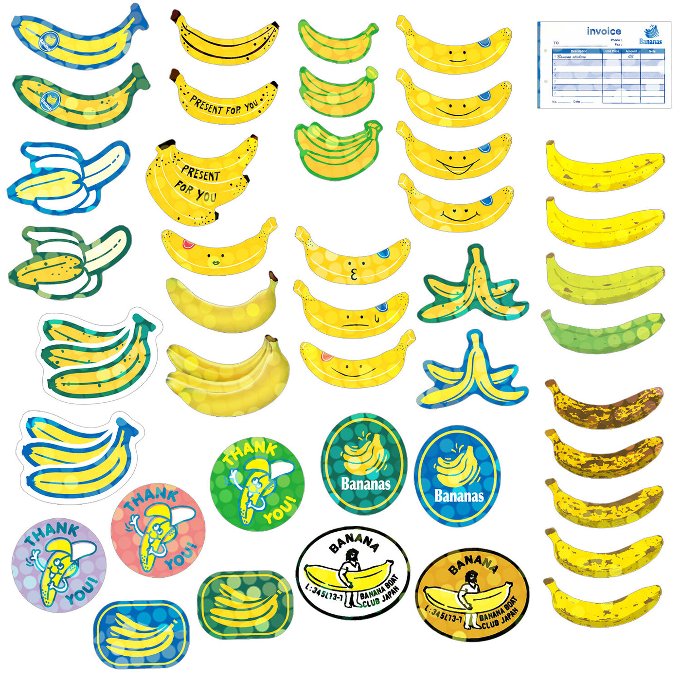 Bananas - Box of Haco Flake Stickers