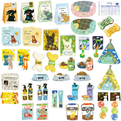 Dog Supplies - Box of Haco Flake Stickers
