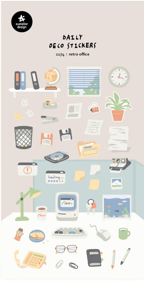 Retro Office Stickers - 1174 By Suatelier