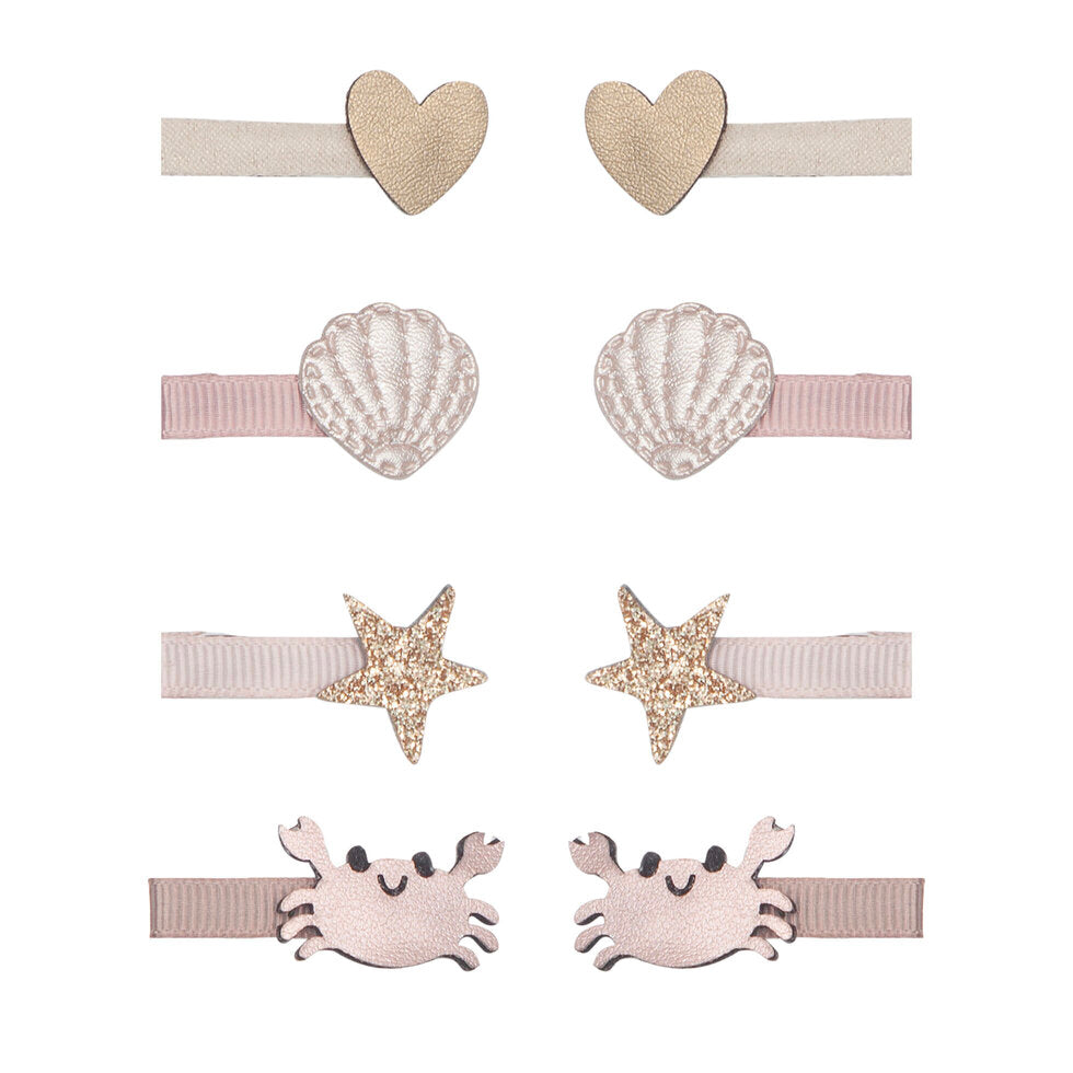 Mimi and Lula Mini Hair Clips - Cecil Crab Pack of 8