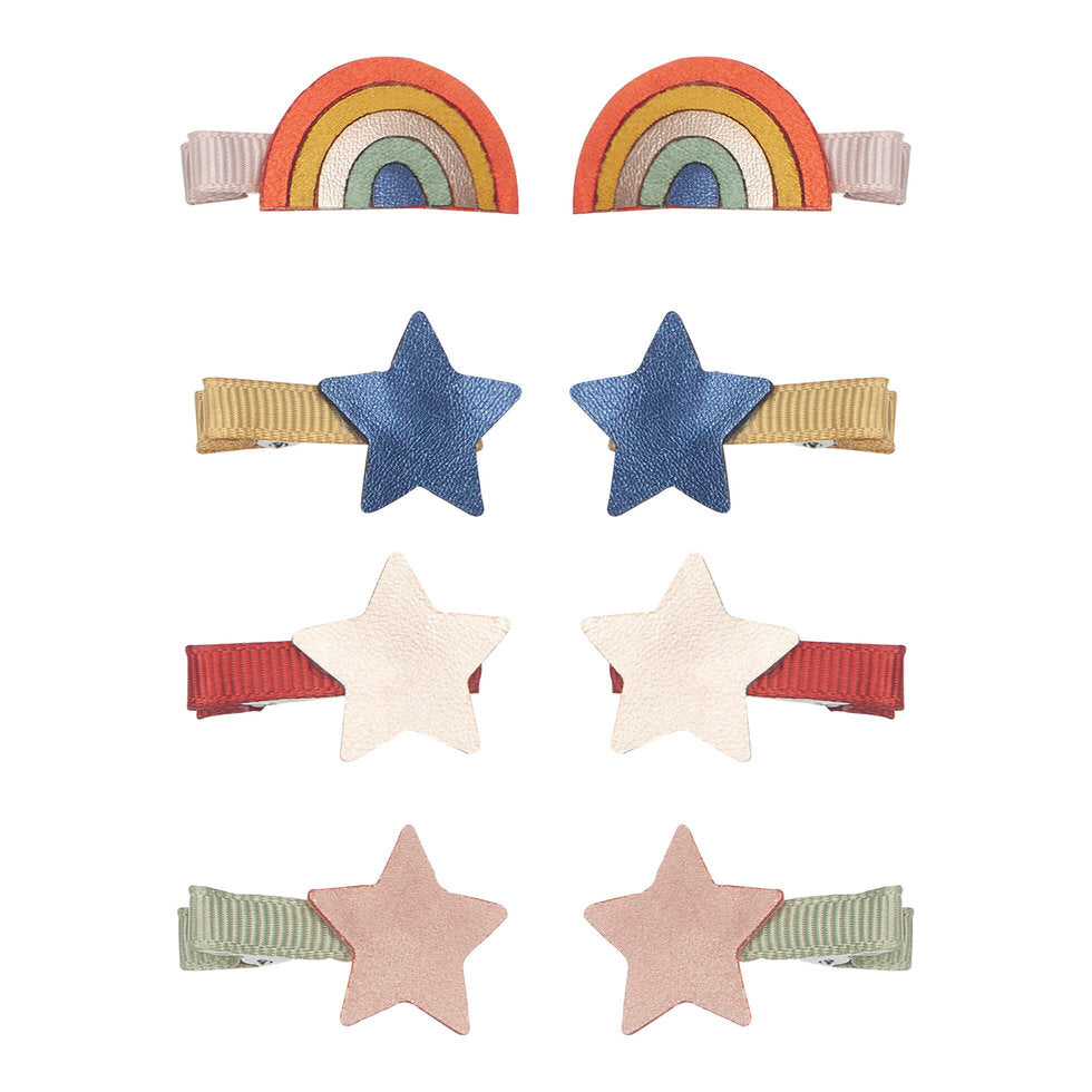 Mimi and Lula Mini Hair Clips - Over The Rainbow Pack of 8