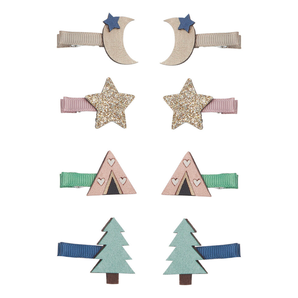 Mimi and Lula Mini Hair Clips - Camping Pack of 8
