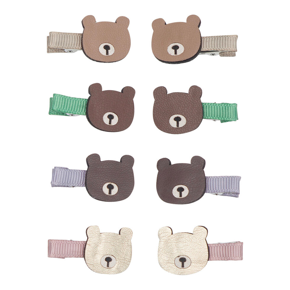 Mimi and Lula Mini Hair Clips - Billy Bear Pack of 8
