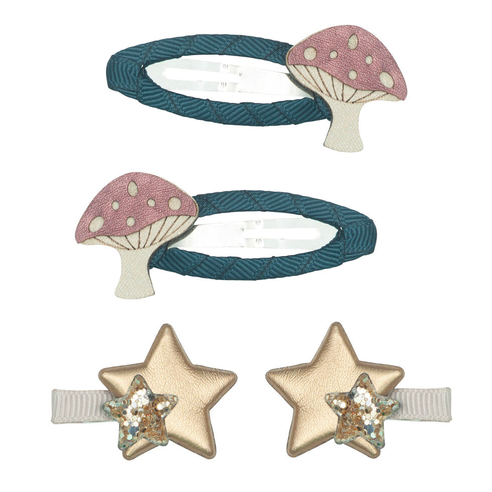 Mimi and Lula Hair Clips - Magical Toadstool Pack of 4