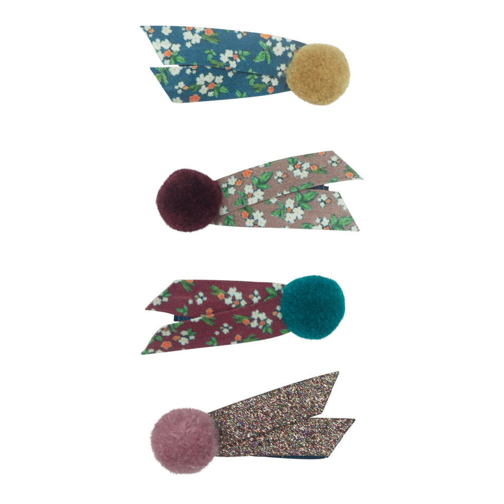 Mimi and Lula Hair Clips - Pom Pom Pack of 4
