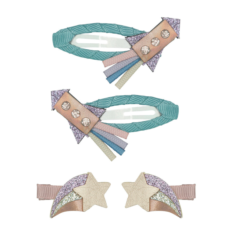 Mimi and Lula Hair Clips - Rockets Pack of 4