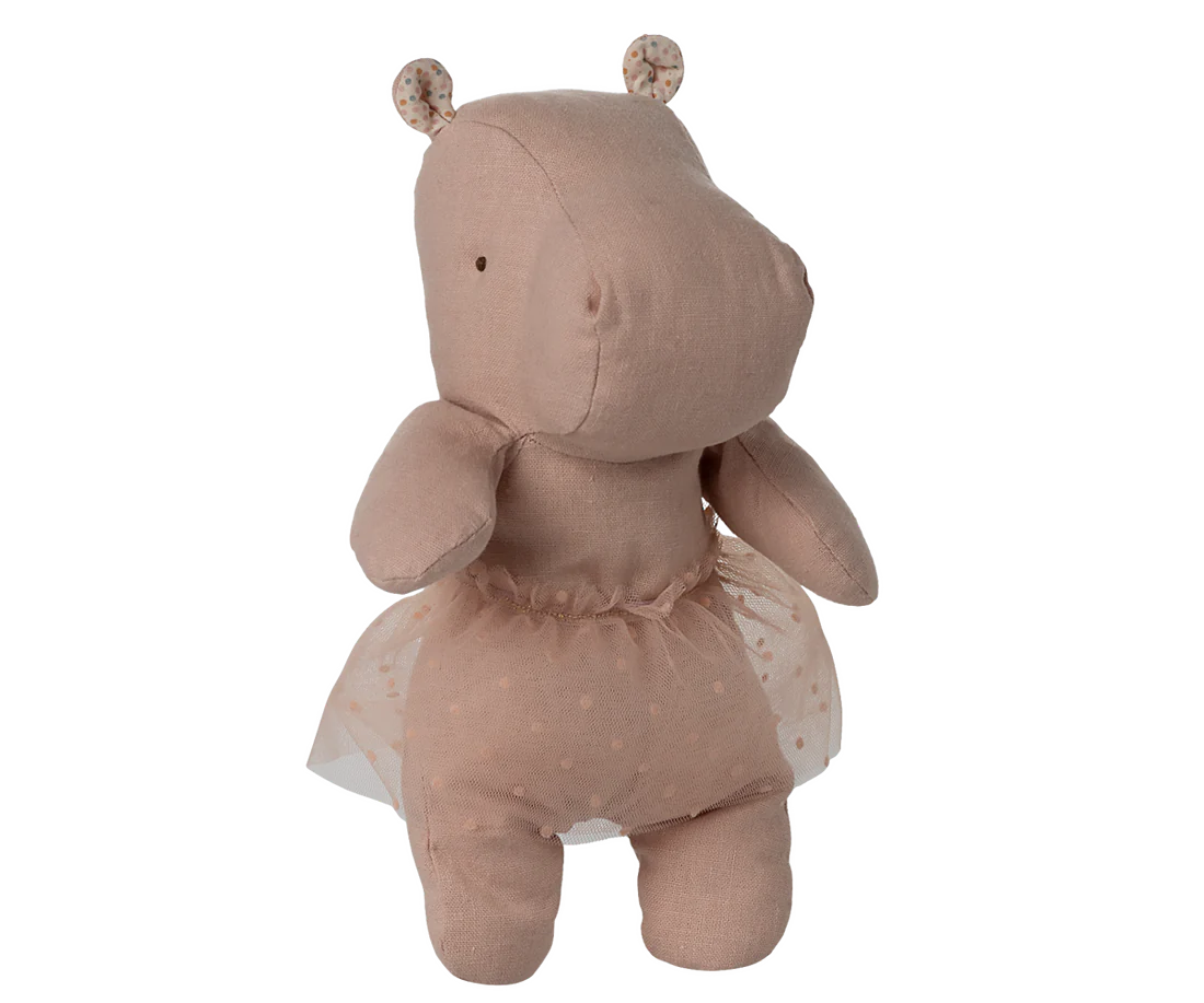 Small Hippo Toy with Skirt - Soft Rose