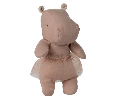 Small Hippo Toy with Skirt - Soft Rose