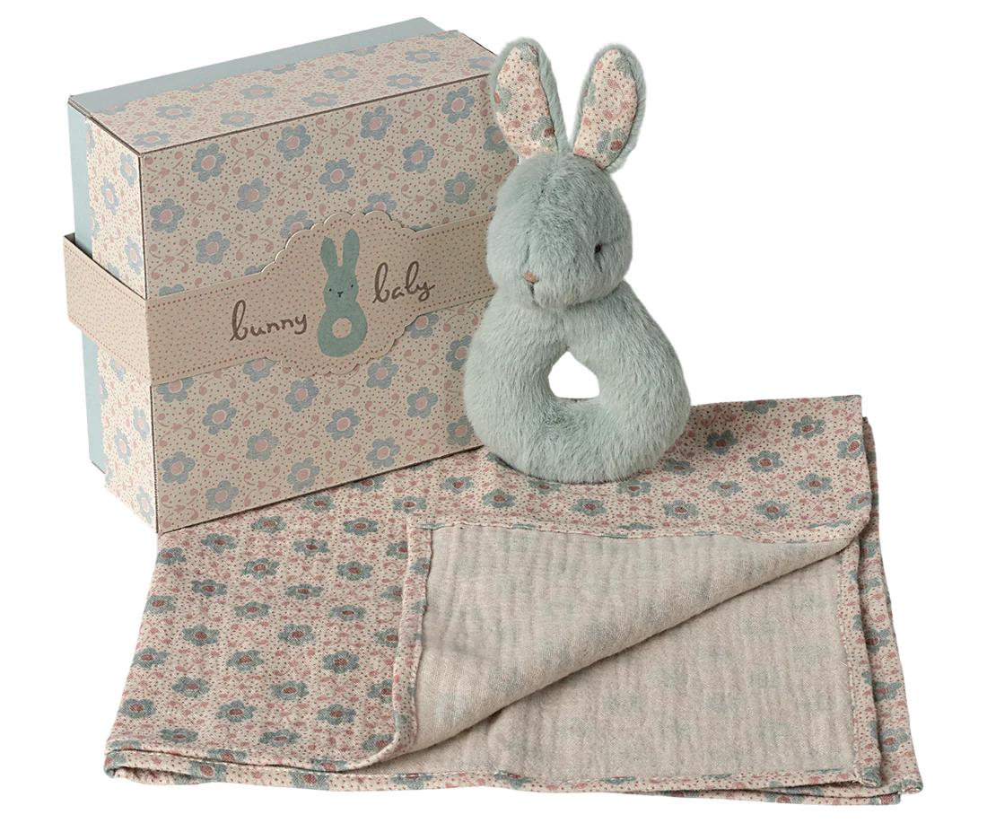 Maileg Rabbit Rattle Set - Mint