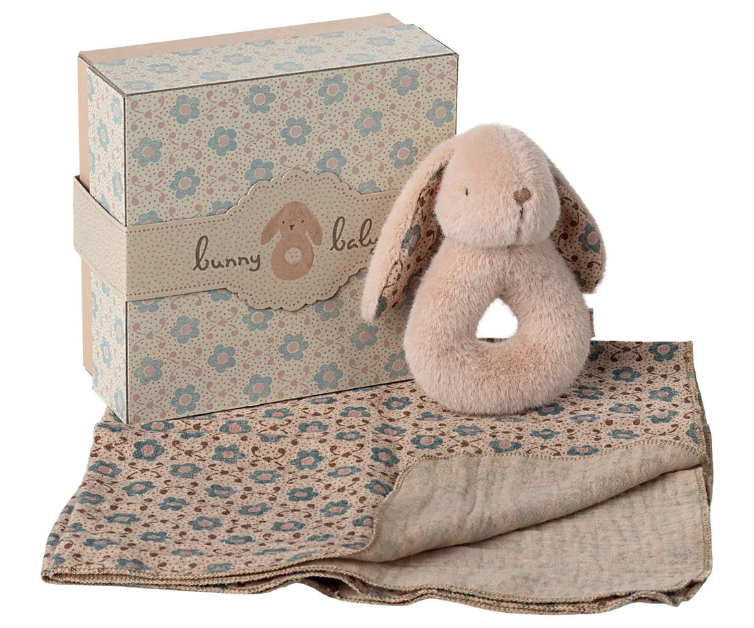 Maileg Bunny Rattle Set - Powder