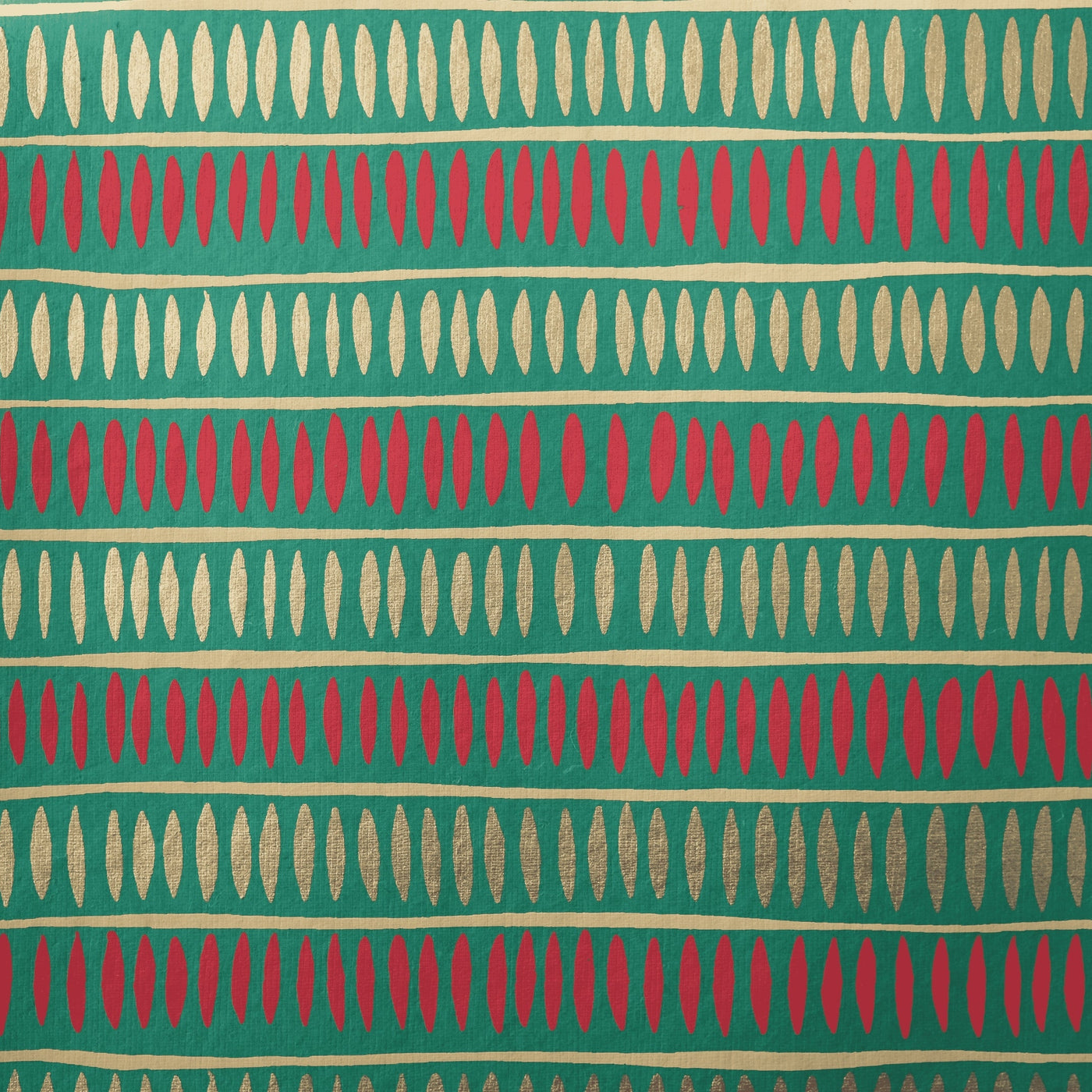 Christmas Stripes Screen Printed Wrapping Paper