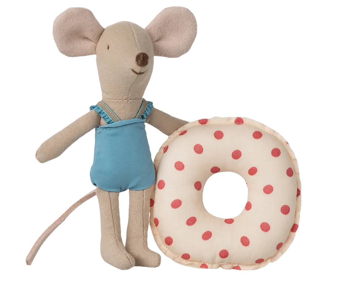 Little Sister Beach Mouse with Float - Red Dot