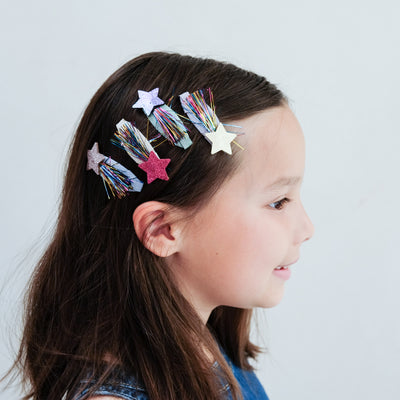 Mimi and Lula Clic Clac Hair Clips - Tinsel Star Pack of 4