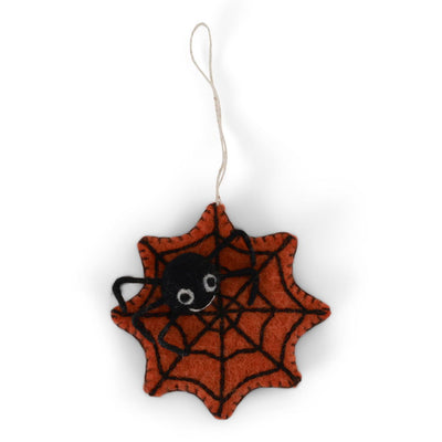 Spider on Web Felt Hanging Decoration