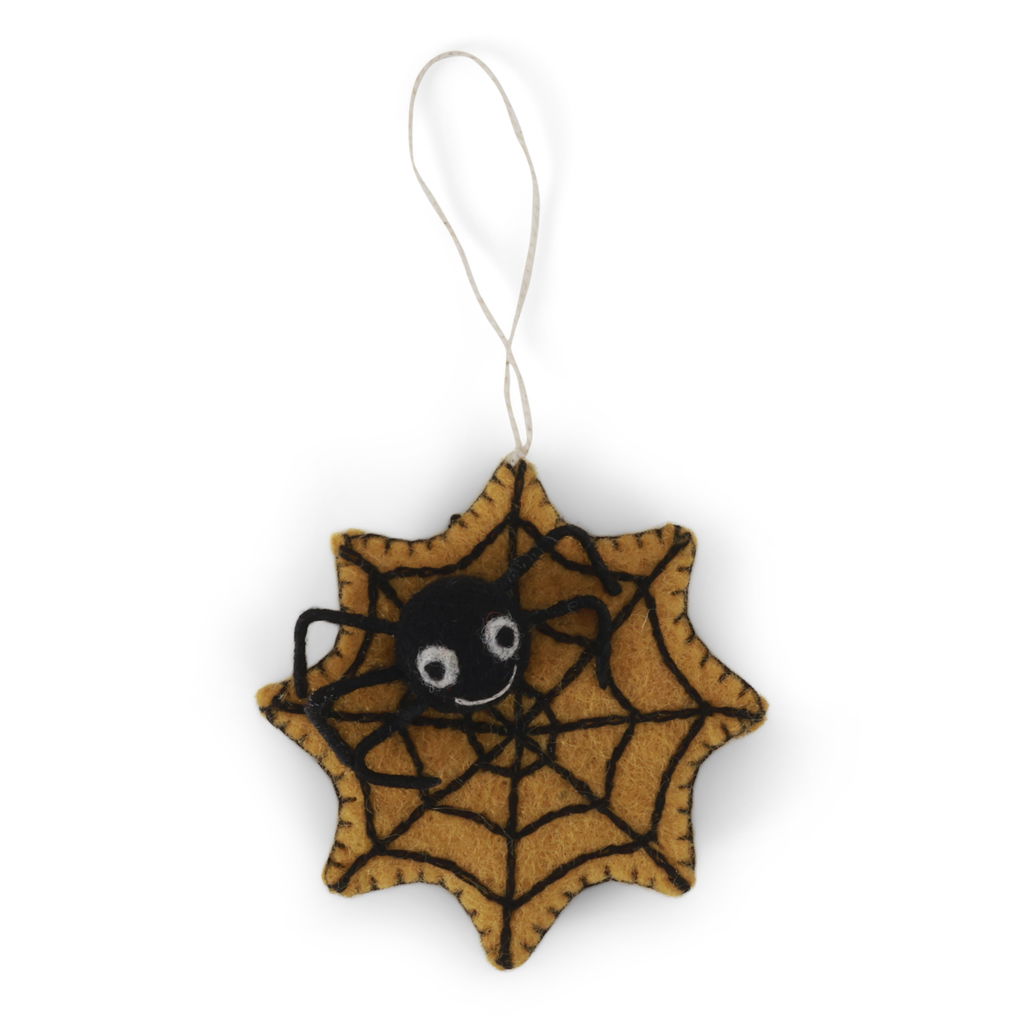 Spider on Web Felt Hanging Decoration