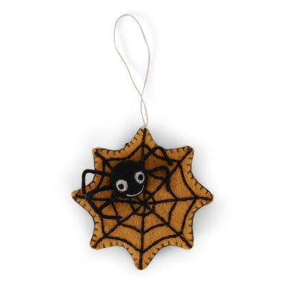 Spider on Web Felt Hanging Decoration