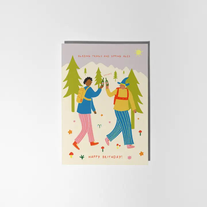 Blazing Trails, Sipping Ales Birthday Card