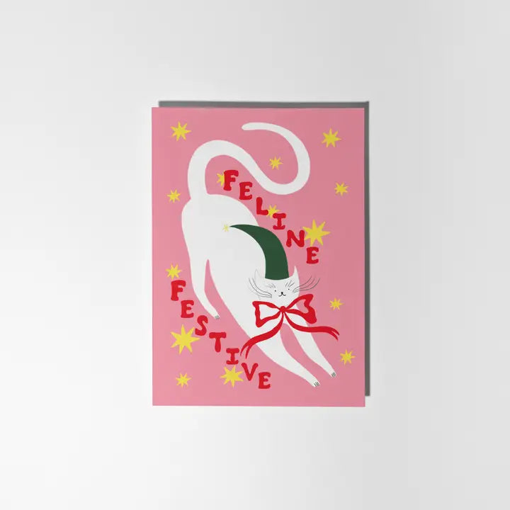Festive Feline Christmas Card