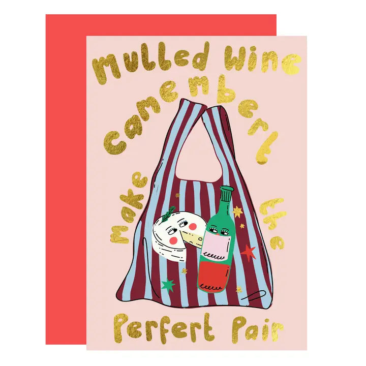 Mulled Wine and Camembert Foiled Card