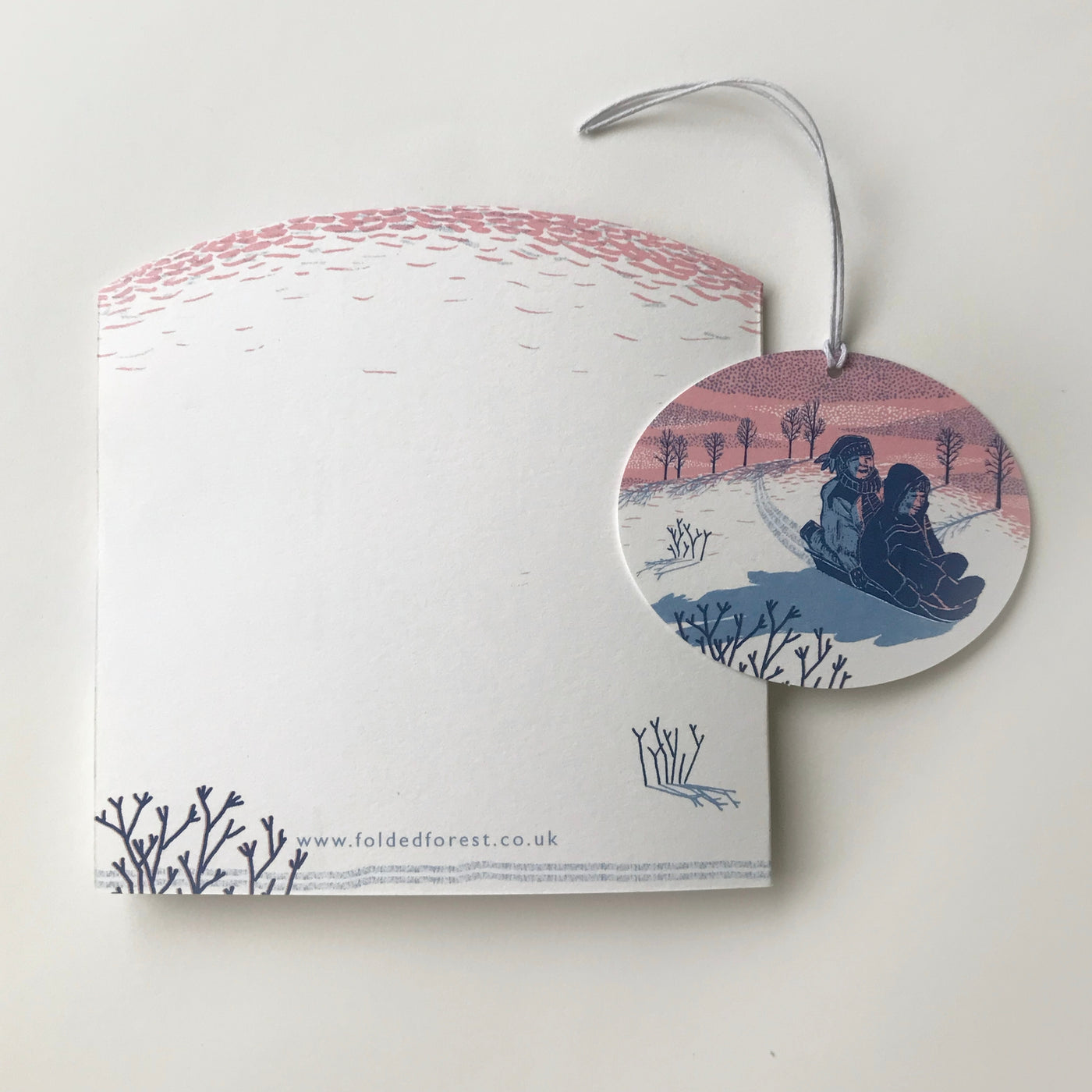 Sledging at Dusk Concertina Card