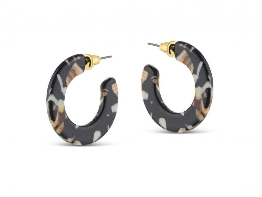 Jessica Flat Resin Hoop Earrings