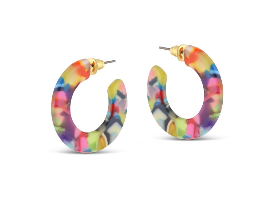 Jessica Flat Resin Hoop Earrings