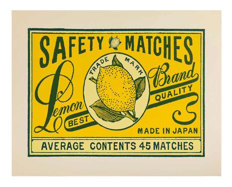 Lemon Safety Match Print 40 X 50 cm