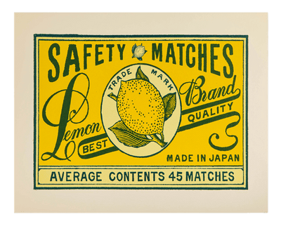 Lemon Safety Match Print 40 X 50 cm
