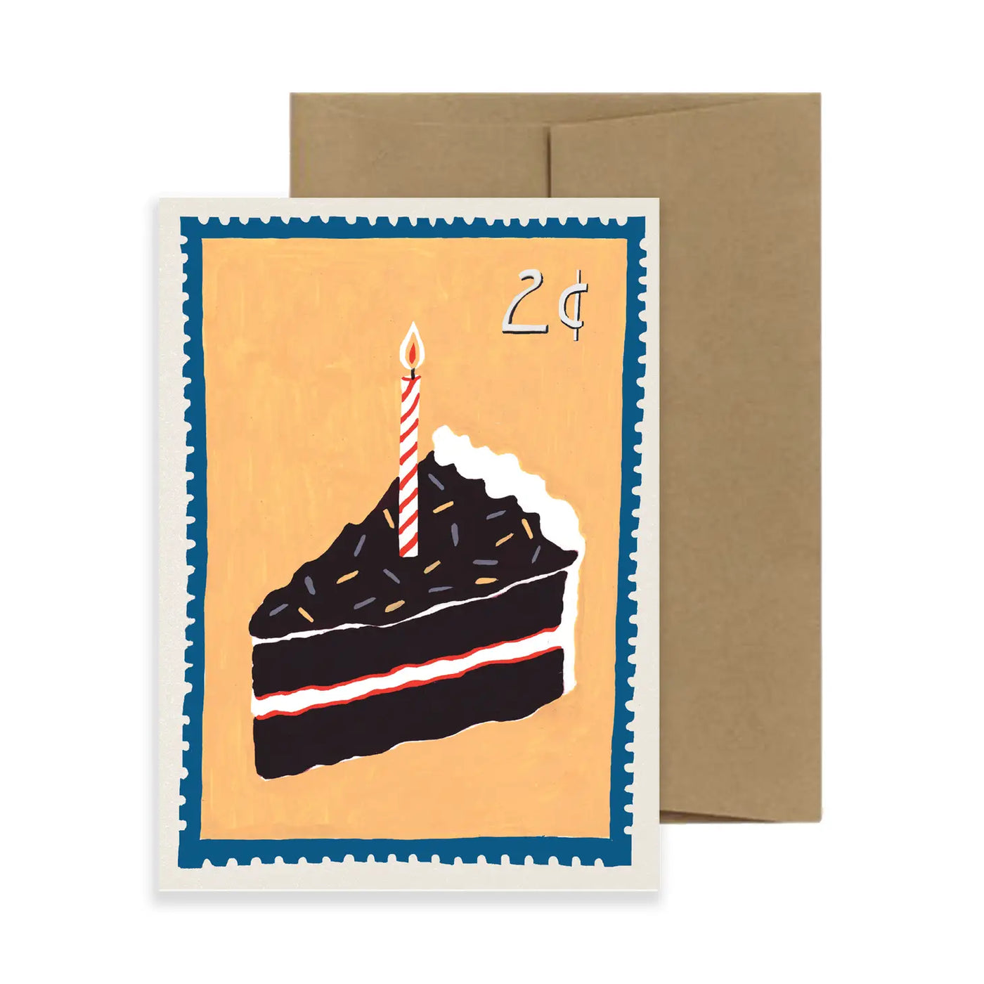 Vintage Birthday Cake Stamp Card