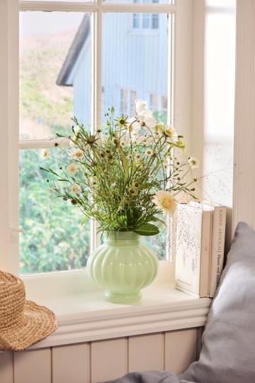 Light Green Glass Vase - Wipe Clean Only