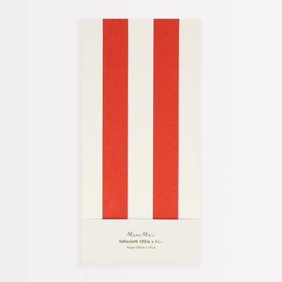 Red Striped Tablecloth