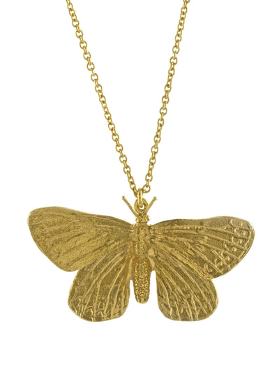 Duke of Burgundy Butterfly Necklace - Gold Plate