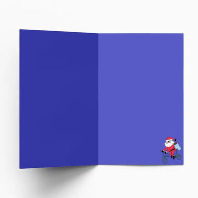 Cycling Santa Christmas Card