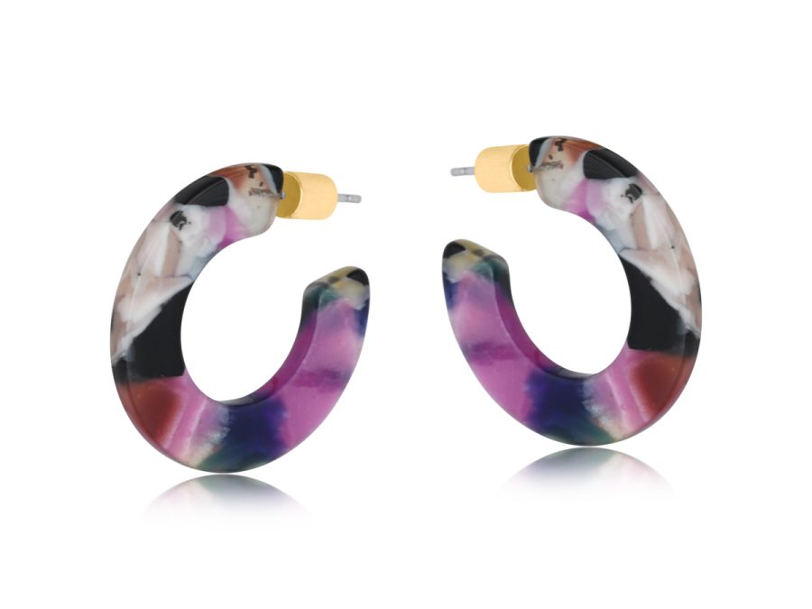 Camille Flat Resin Hoop Earrings