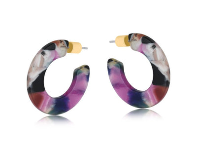 Camille Flat Resin Hoop Earrings
