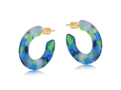 Camille Flat Resin Hoop Earrings