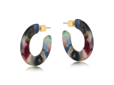 Camille Flat Resin Hoop Earrings