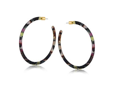 Camille Oversized Resin Statement Hoop Earrings