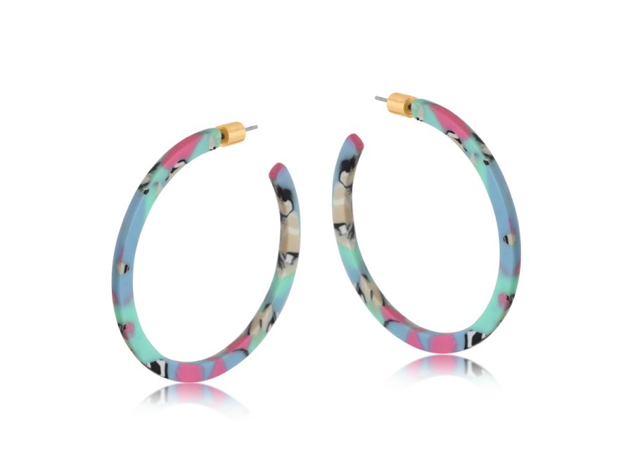 Kathryn Thin Resin Statement Hoop Earrings