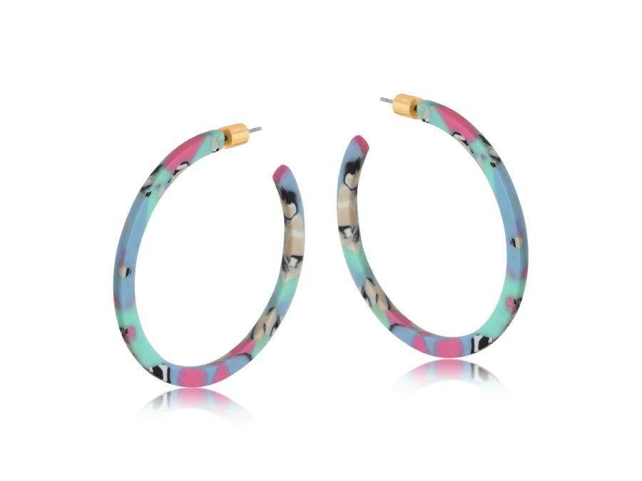 Kathryn Thin Resin Statement Hoop Earrings