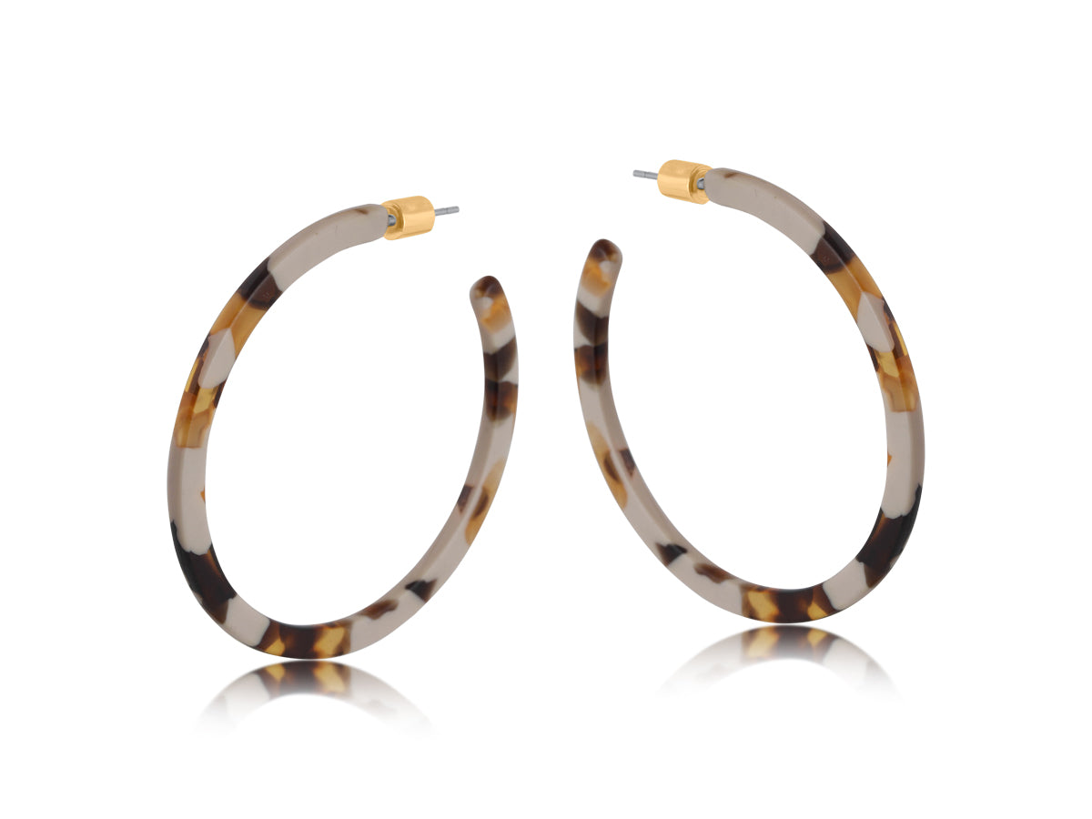 Kathryn Thin Resin Statement Hoop Earrings