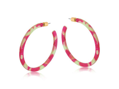 Emma Thin Resin Statement Hoop Earrings