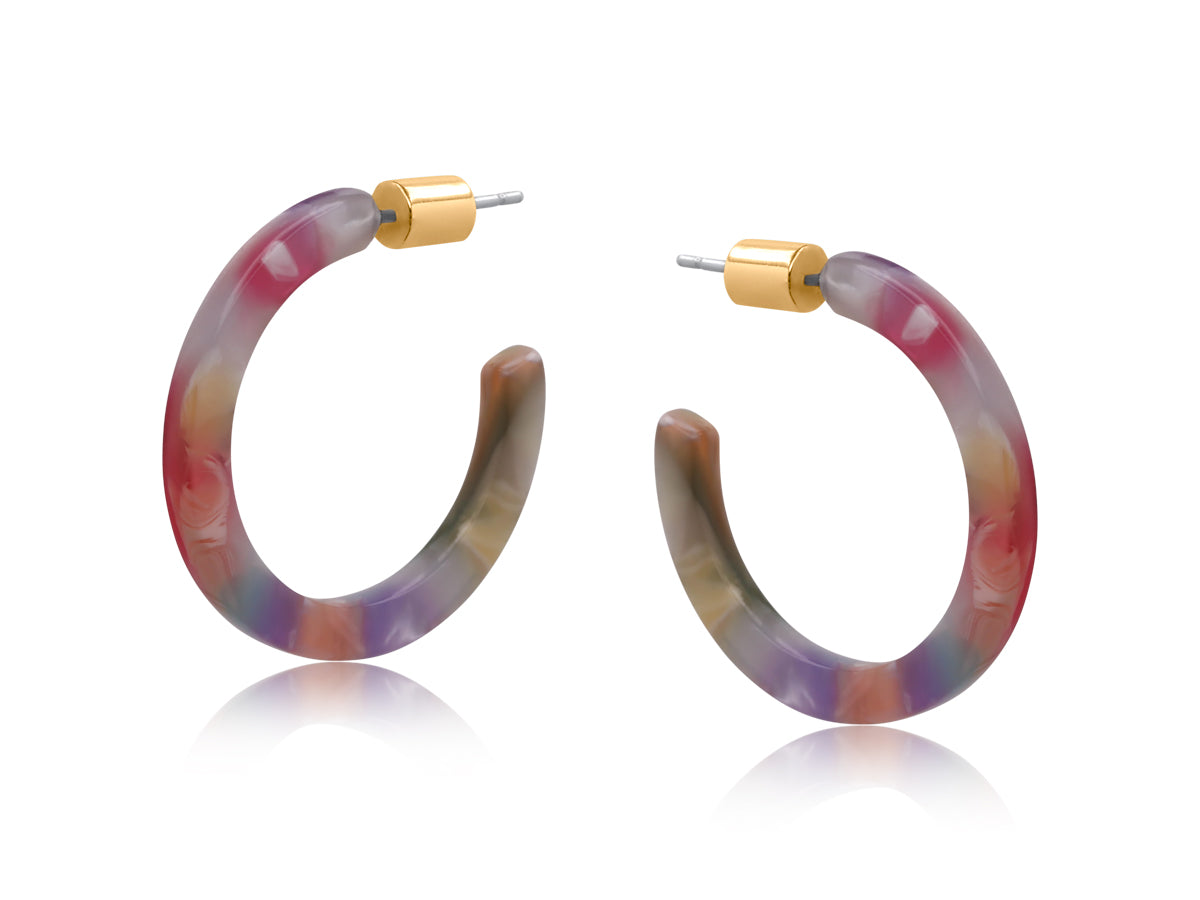 Austin Skinny Resin Hoop Earrings