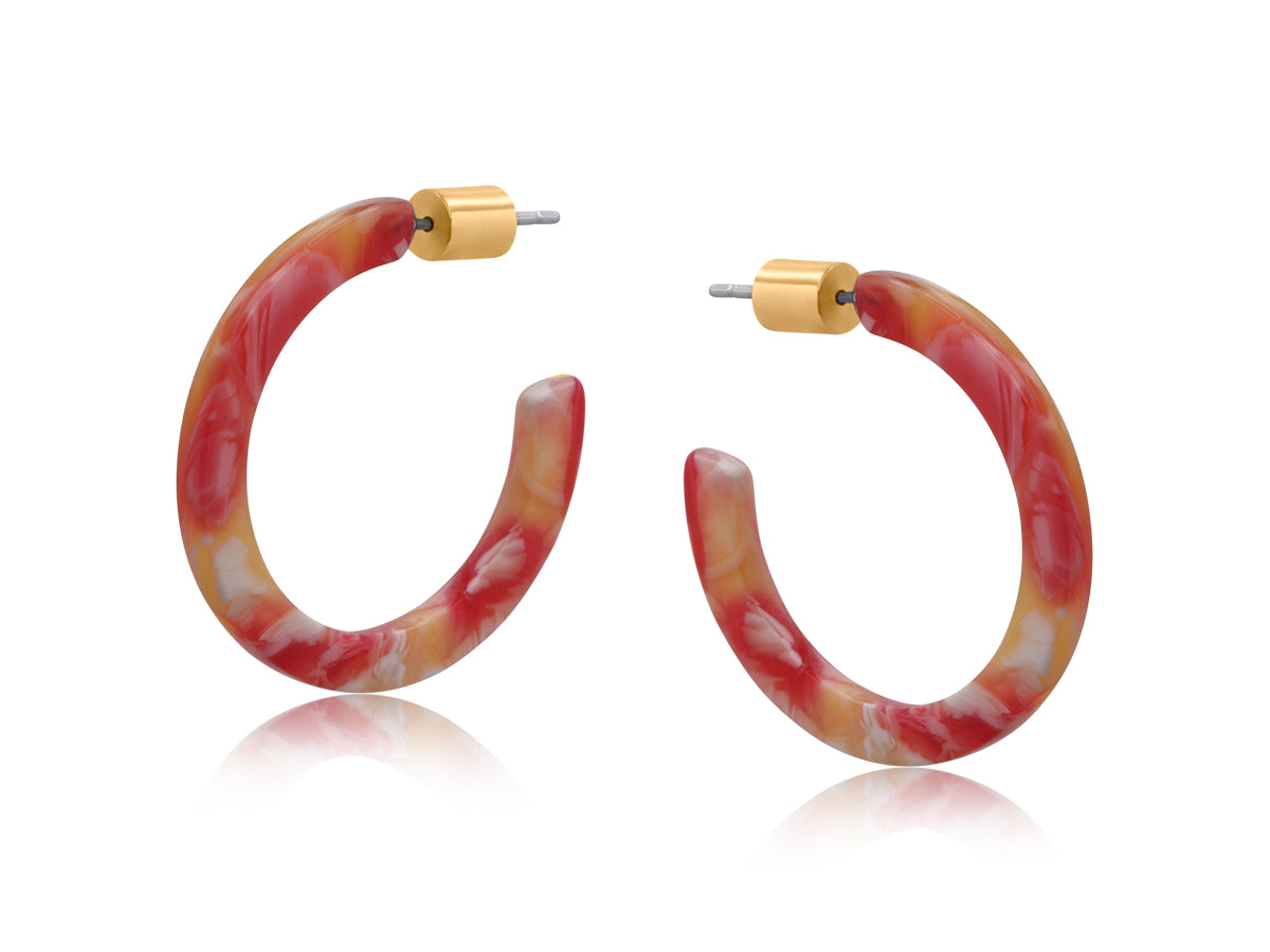 Austin Skinny Resin Hoop Earrings
